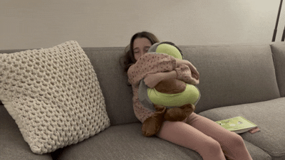 Hugging the plushy sensor